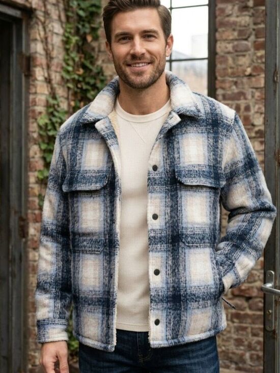Abercrombie & Fitch Other - Abercrombie & Fitch Sherpa Lined Relaxed Fit Shaggy Plaid Men's Jacket M